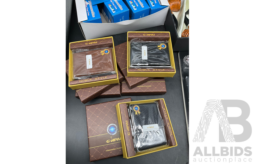 Tube Filling Machine (x5), GUPAI Cigarette Metal Case (x5), Lighters (x12) and FENG SHUN Bent Pipes (x 6) - Lot of 28