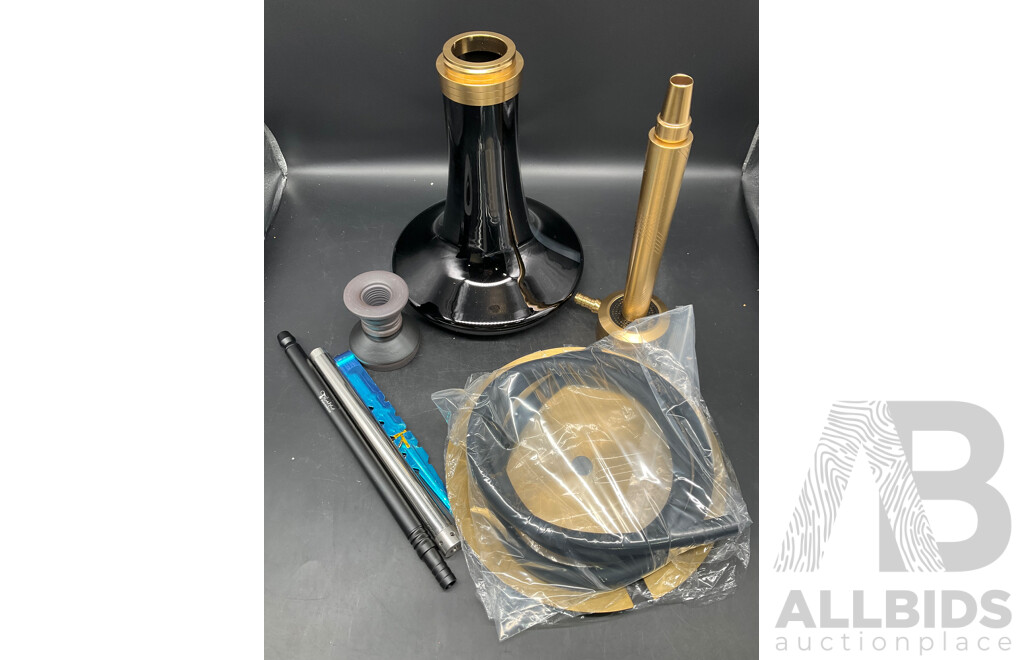 NAJAH ALMARZOOK Black Glass Shisha Hookah  with Accessories