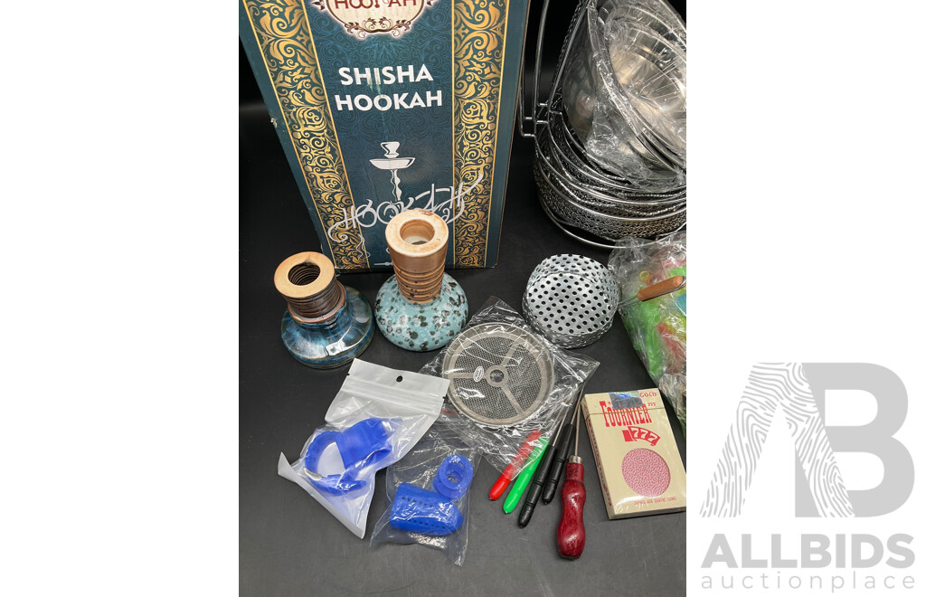 HOOKAH Small Black Glass Shisha Hookah  with Accessories