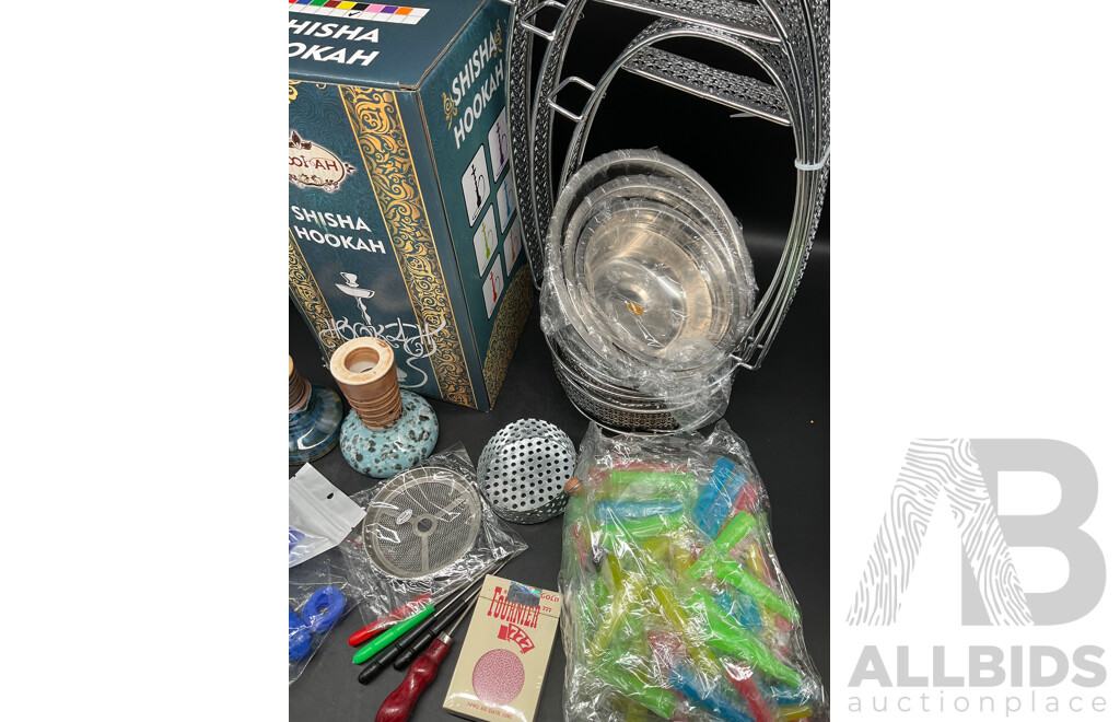 HOOKAH Small Black Glass Shisha Hookah  with Accessories