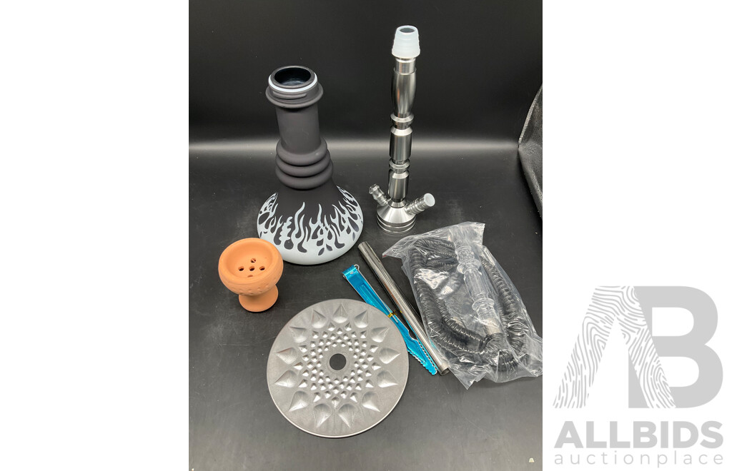 HOOKAH Small Black Glass Shisha Hookah  with Accessories