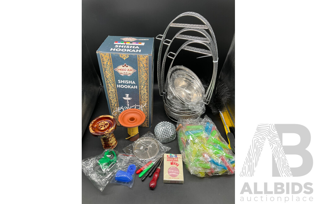 HOOKAH Small Black/Yellow Glass Shisha Hookah  with Accessories