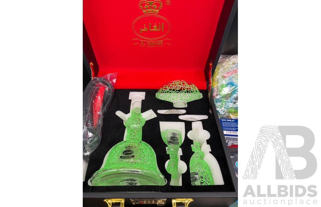 AL FAKHER Green Glass Shisha Hookah  with Accessories