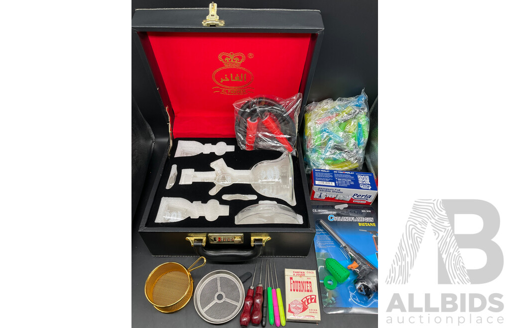 AL FAKHER White Glass Shisha Hookah  with Accessories