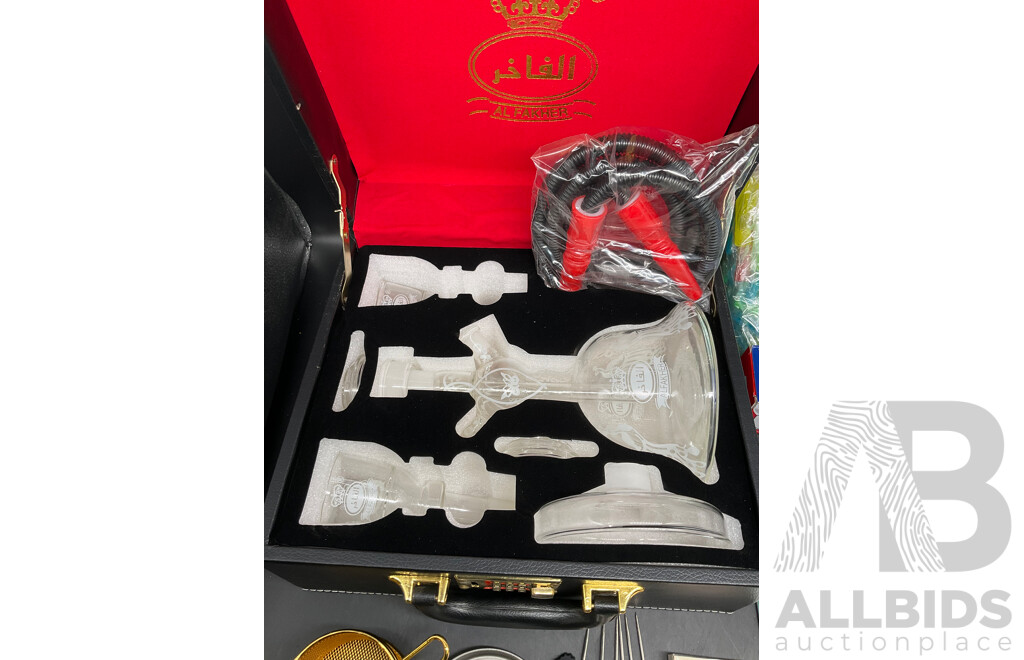 AL FAKHER White Glass Shisha Hookah  with Accessories