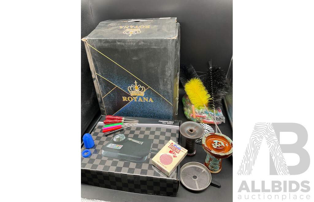 ROTANA Yellow Glass Shisha Hookah  with Accessories