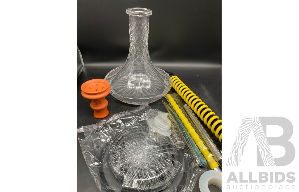 ROTANA Yellow Glass Shisha Hookah  with Accessories