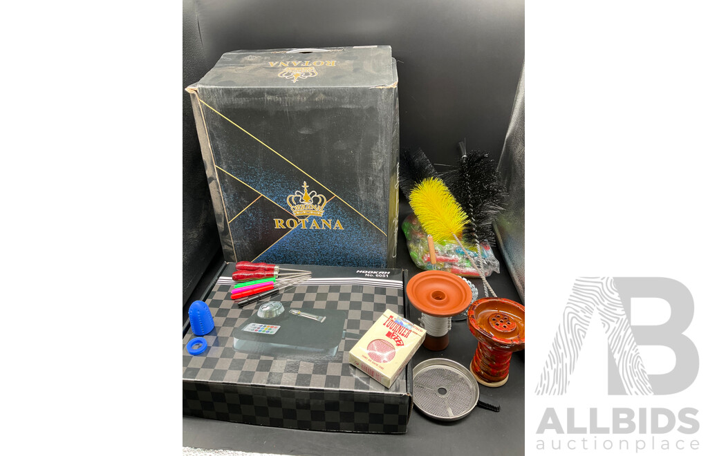 ROTANA Red Glass Shisha Hookah  with Accessories