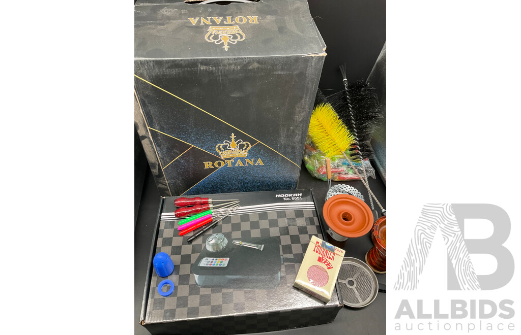 ROTANA Red Glass Shisha Hookah  with Accessories