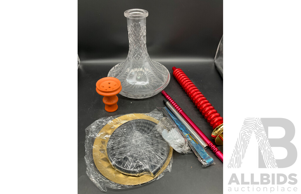 ROTANA Red Glass Shisha Hookah  with Accessories