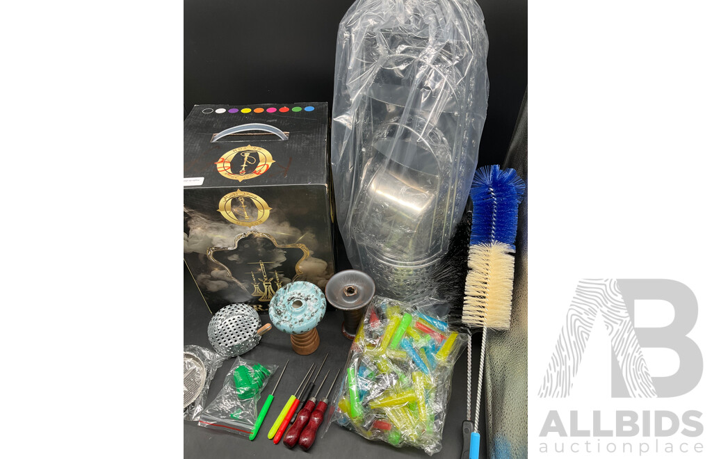 Mr. Tom Purple Glass Shisha Hookah  with Accessories