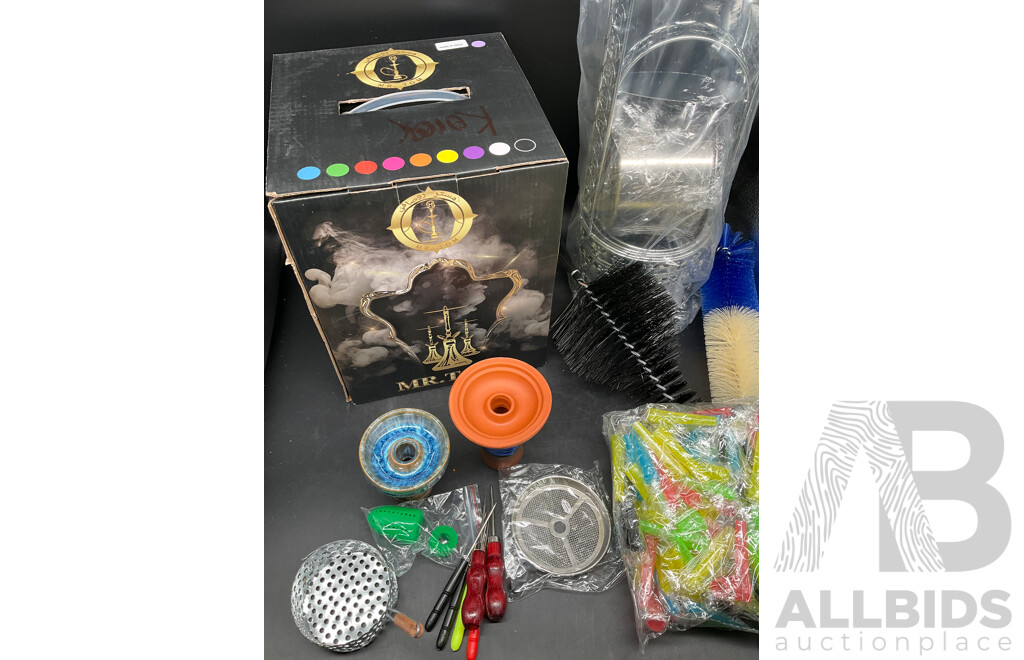 Mr. Tom Purple Glass Shisha Hookah  with Accessories