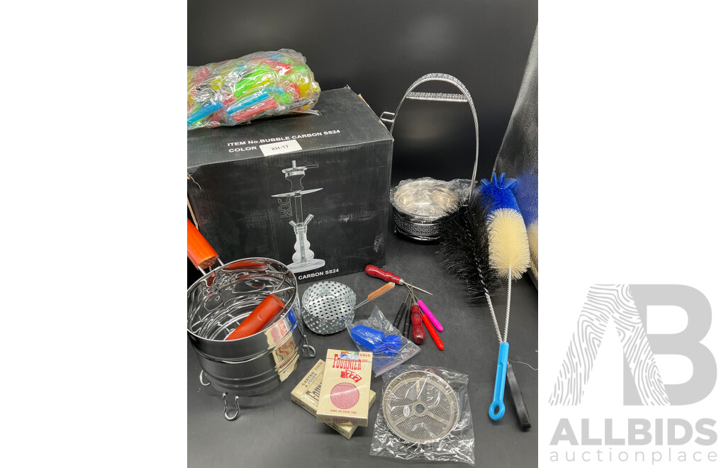 BUBBLE CARBON SS4 Glass Shisha Hookah  with Accessories