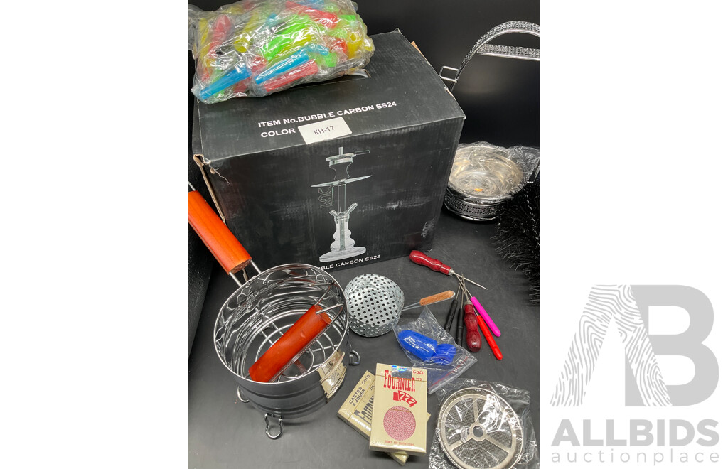 BUBBLE CARBON SS4 Glass Shisha Hookah  with Accessories