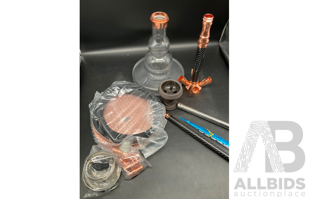 BUBBLE CARBON SS4 Glass Shisha Hookah  with Accessories