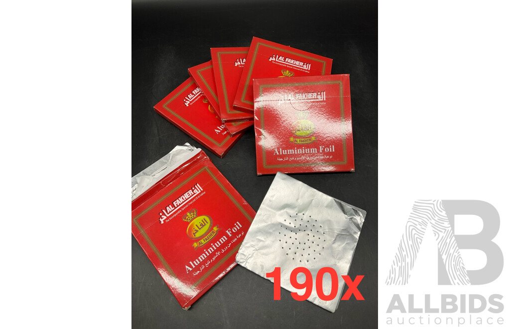 AL FAKHER Silver Shisha Hookah Paper Pre Cut Foil Sheet with Holes - Lot of 200