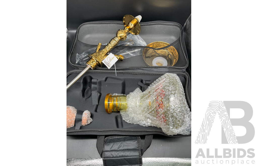 ALQASR Glass Shisha Hookah in Carry Bag