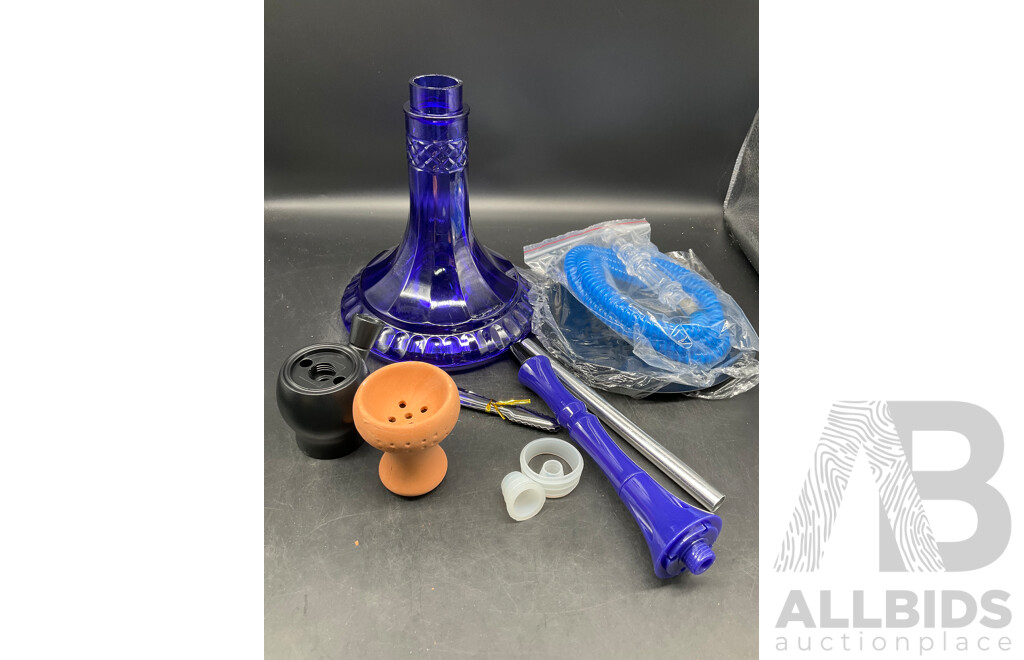 Two Plastic Shisha Hookah with Accessories and Hot Plate Burner