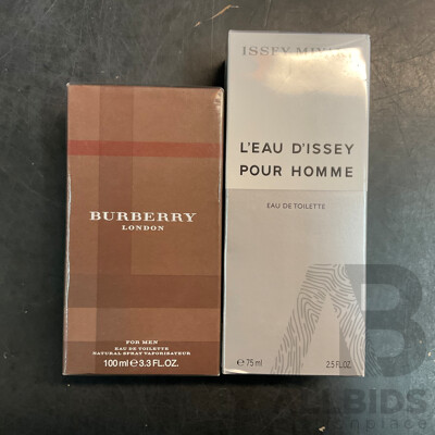BURBERRY & ISSEY MIYAKE Eau De Toilette - Lot of 2