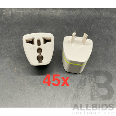 US UK EU Universal to AU Australia AC Power Adapter Plug Travel Converter - Lot of 45
