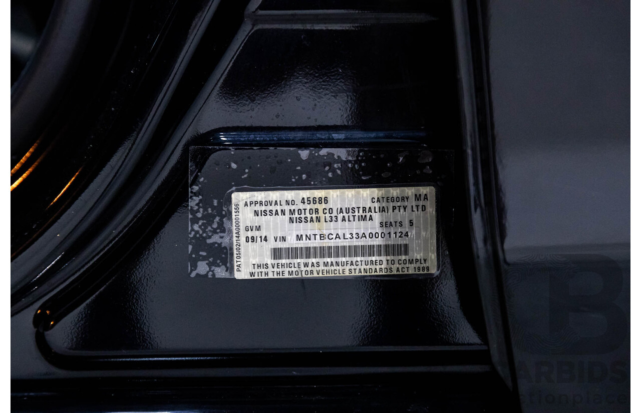 9/2014 Nissan Altima ST L33 4d Sedan Ebony Black 2.5L