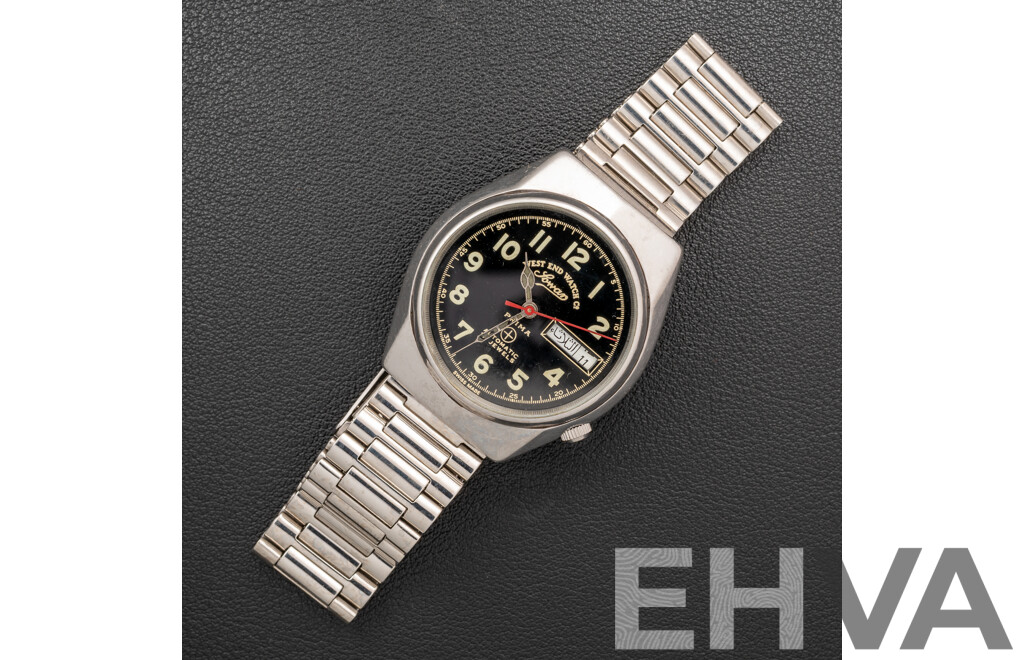 West End Watch Co. Sowar Prima Automatic 17 Jewels, K-4457 4809, 35mm, Black Face, with Movement