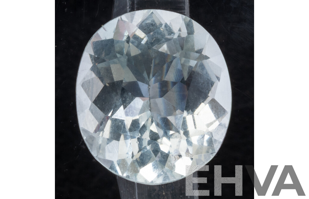 Aquamarine, Palest Blue Natural Oval Cut Unset Gemstone, 3.65ct