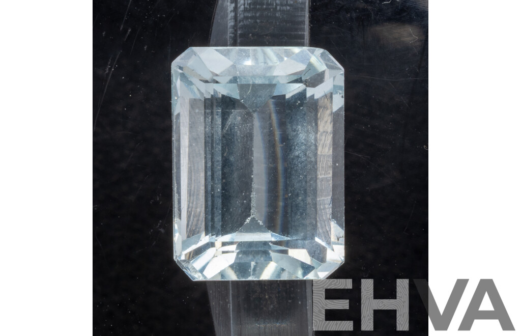 Aquamarine, Palest Blue Natural Unset Emerald Cut Gemstone, 4.15ct