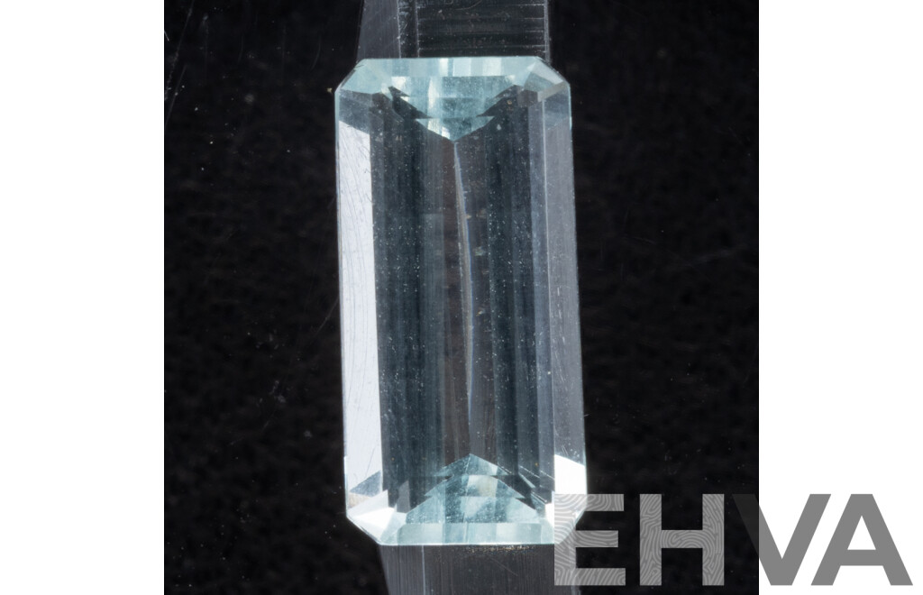 Aquamarine, Natural Unset Elongated Emerald Cut Gemstone, 2.30ct
