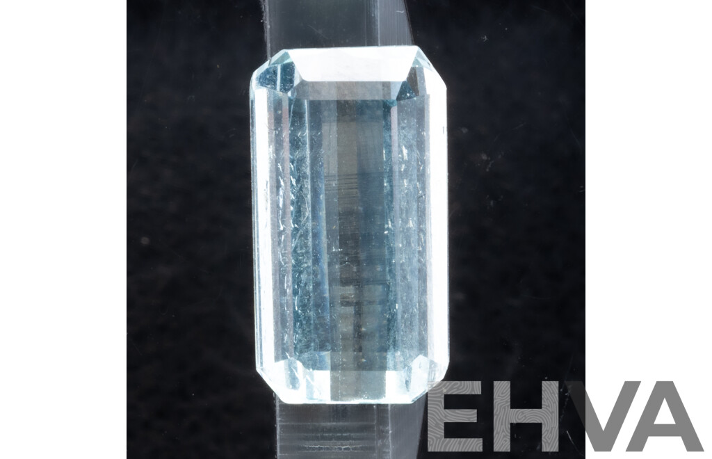 Aquamarine, Pale Blue Unset Natural Elongated Emerald Cut Gemstone, 2.75ct