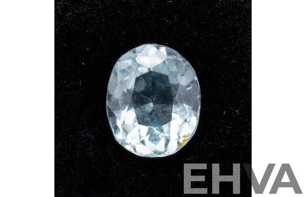 Aquamarine, Pale Blue Natural Oval Cut Gemstone, 1.35ct
