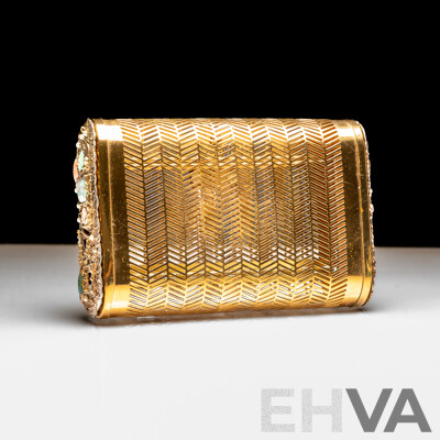 Dorset-Rex Fifth Avenue Vintage Chevron Cage Clutch Purse