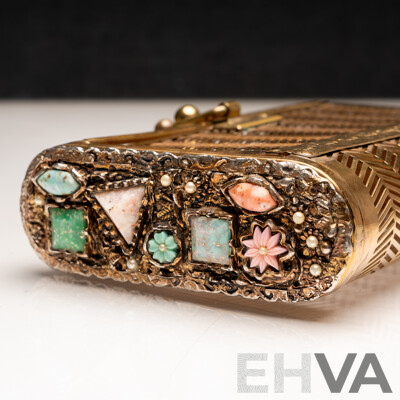 Dorset-Rex Fifth Avenue Vintage Chevron Cage Clutch Purse
