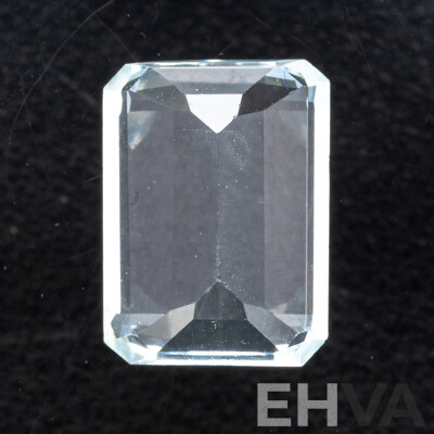 Aquamarine, Palest Blue Natural Unset Emerald Cut Gemstone, 4.15ct