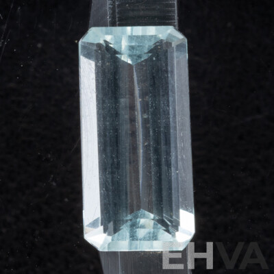 Aquamarine, Natural Unset Elongated Emerald Cut Gemstone, 2.30ct