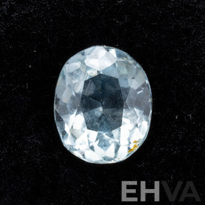 Aquamarine, Pale Blue Natural Oval Cut Gemstone, 1.35ct