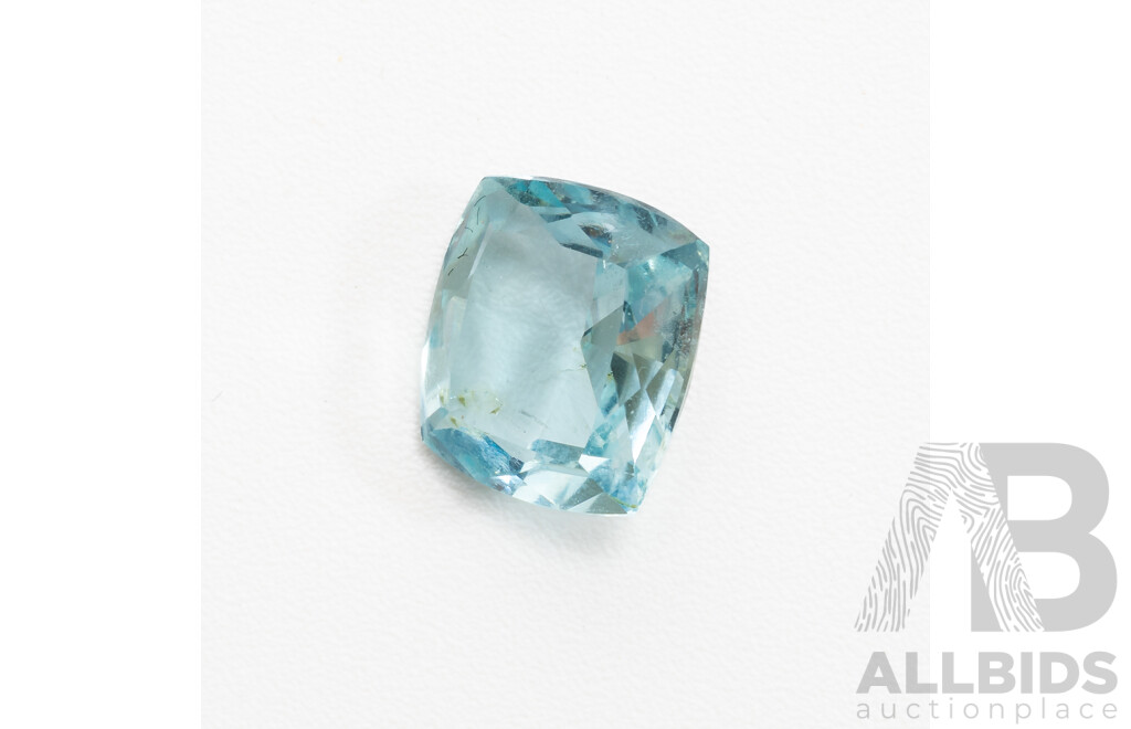 Aquamarine, Natural Unset Light Blue Cushion Cut Gemstone, 2.05 Grams