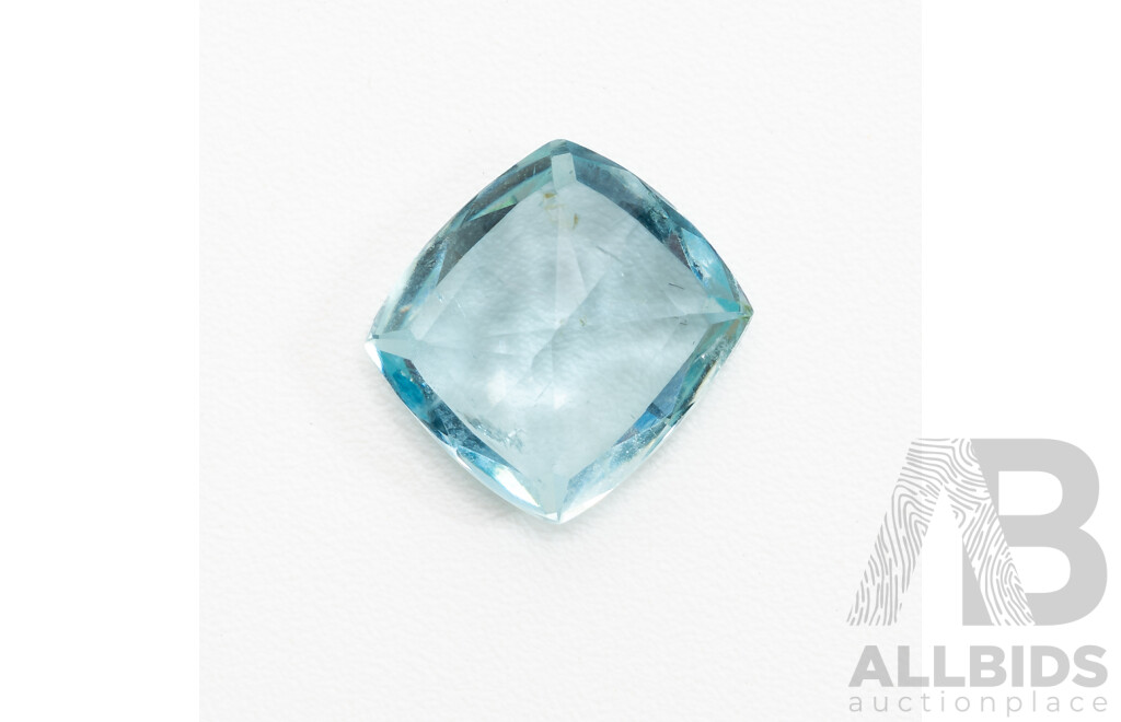 Aquamarine, Natural Unset Light Blue Cushion Cut Gemstone, 2.05 Grams
