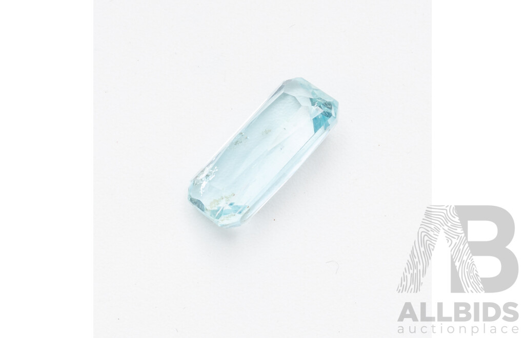 Aquamarine, Mid - Light Blue Unset Natural Emerald Cut Gemstone, 0.48ct