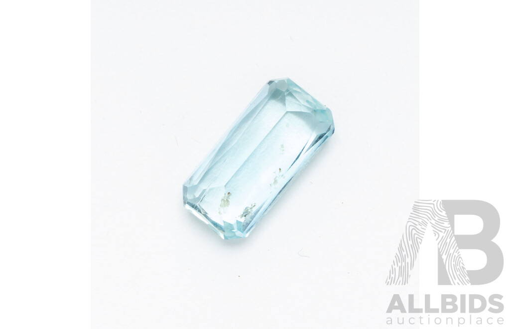 Aquamarine, Mid - Light Blue Unset Natural Emerald Cut Gemstone, 0.48ct