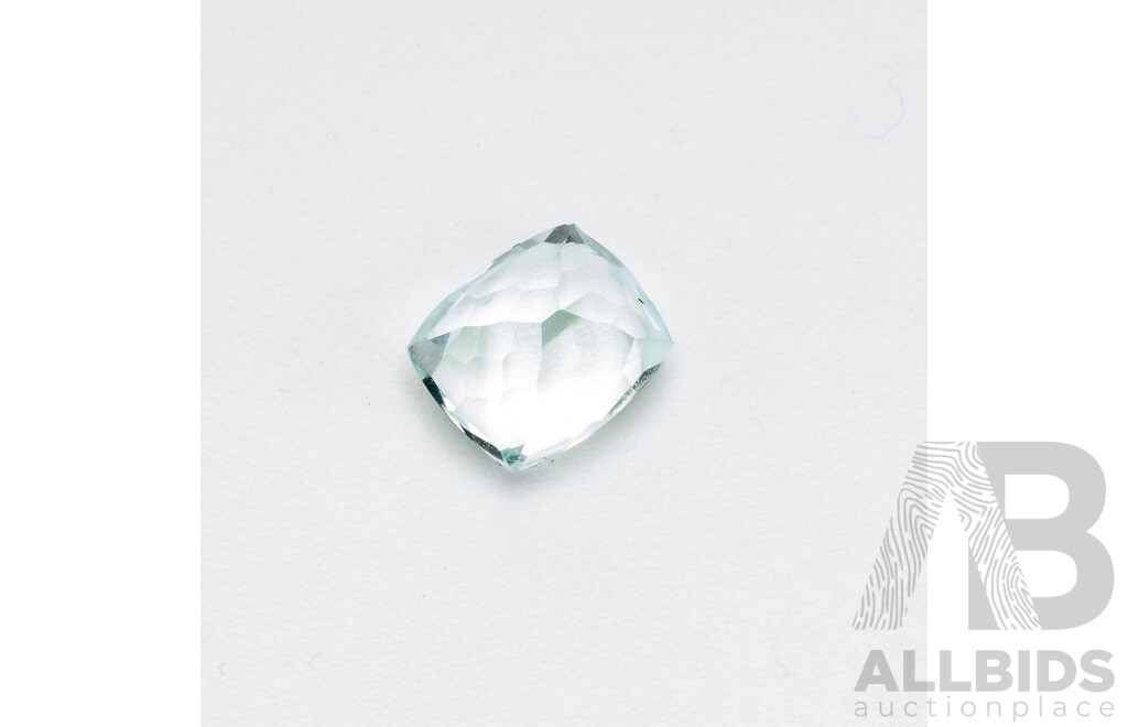 Aquamarine, Unset Light Blue Cushion Cut Gemstone, 2.15ct