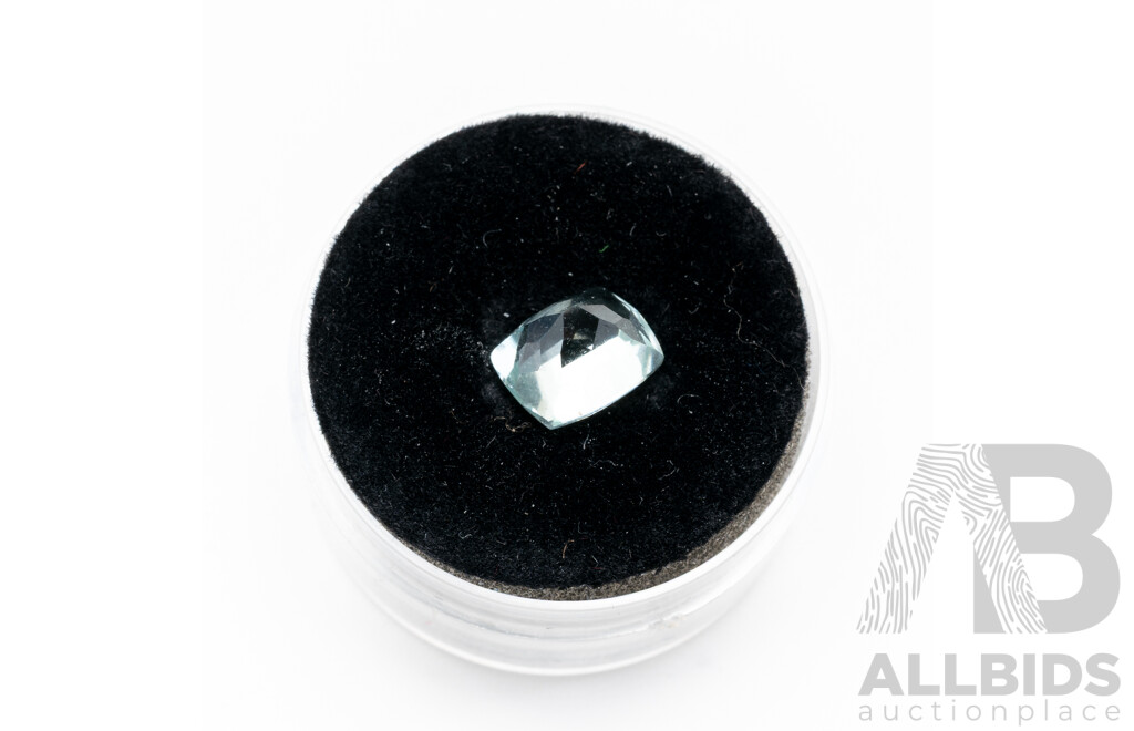 Aquamarine, Unset Light Blue Cushion Cut Gemstone, 2.15ct