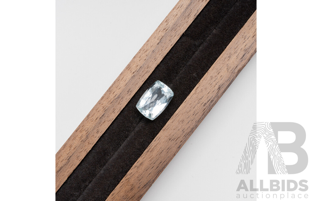 Aquamarine, Unset Palest Blue/clear Cushion Cut Gemstone, 4.75 Ct