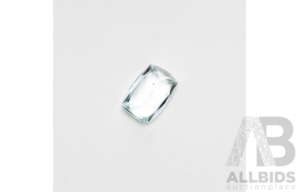 Aquamarine, Unset Palest Blue/clear Cushion Cut Gemstone, 4.75 Ct