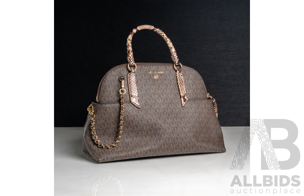 Michael Kors Hudson Signature Large Dome Satchel Handbag