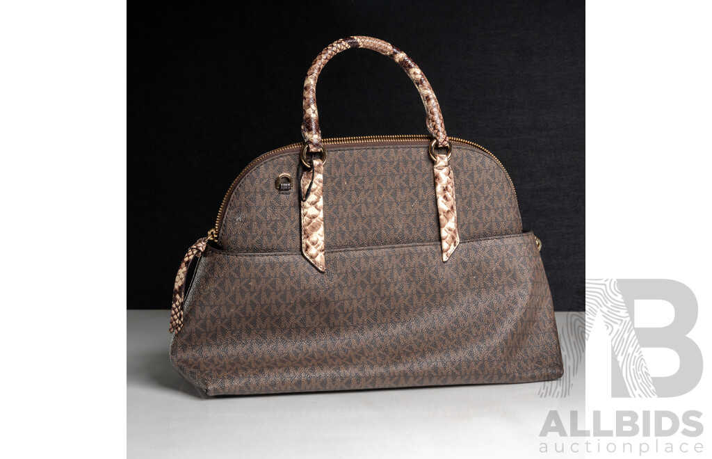 Michael Kors Hudson Signature Large Dome Satchel Handbag