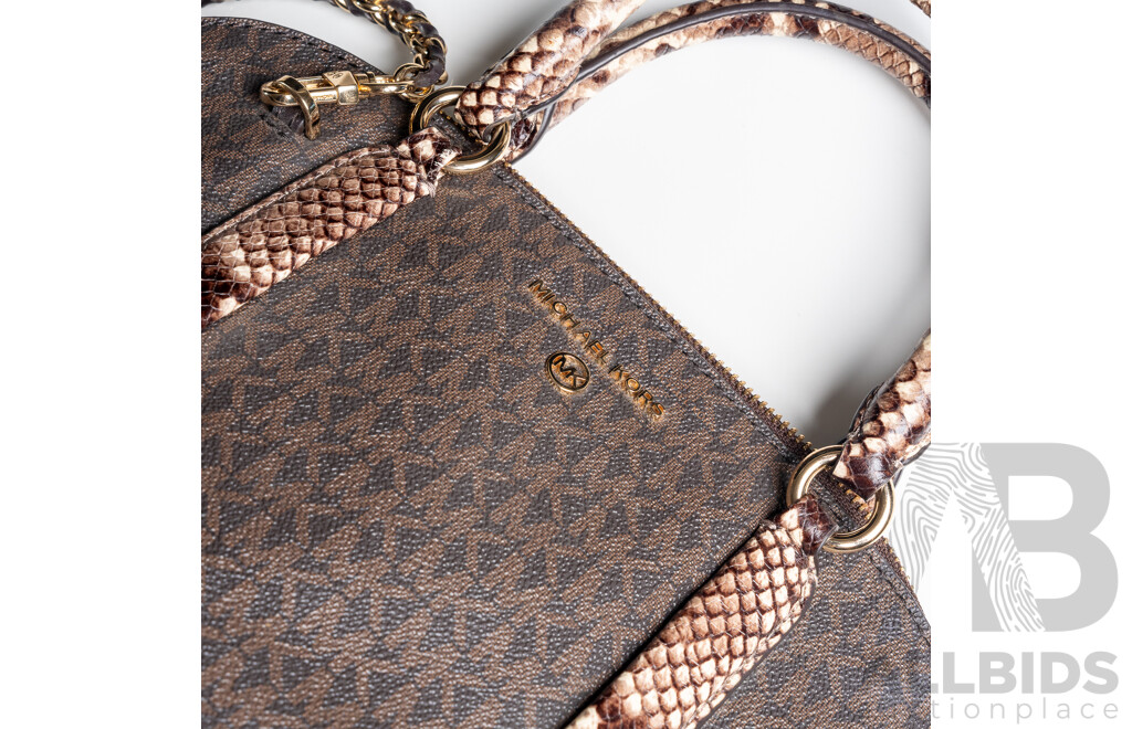 Michael Kors Hudson Signature Large Dome Satchel Handbag