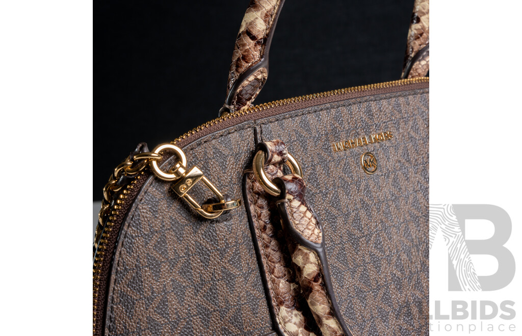 Michael Kors Hudson Signature Large Dome Satchel Handbag