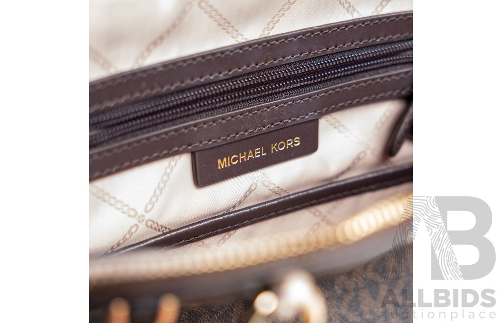 Michael Kors Hudson Signature Large Dome Satchel Handbag