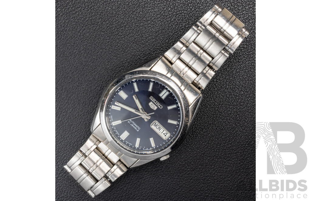 Seiko 5 Automatic 21 Jewels Vintage Watch, 7S26-03B0, 35mm, Dark Navy